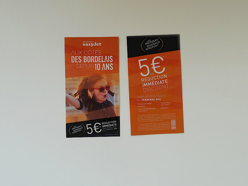 Flyer 10 ans easyjet à Bordeaux