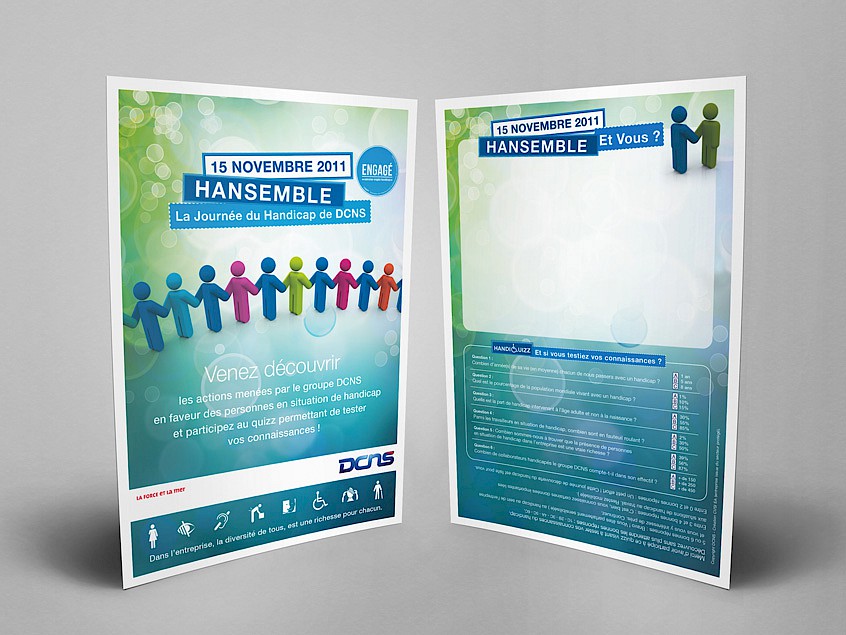 Promotion de la semaine du Handicap - Conception, création et production de supports à destination de l’ensemble des filiales du Groupe : flyers